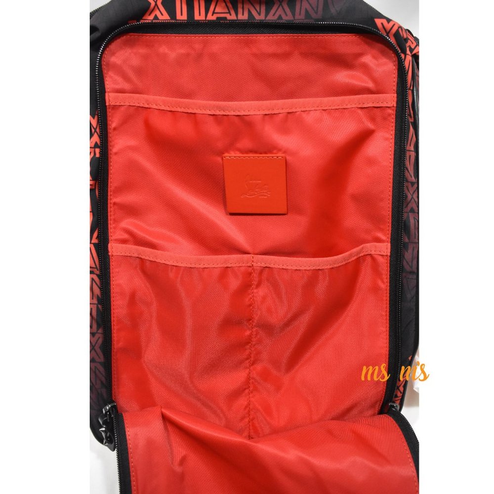 NWT Christian Louboutin Red Black Nylon Backpack - Picture 10 of 11